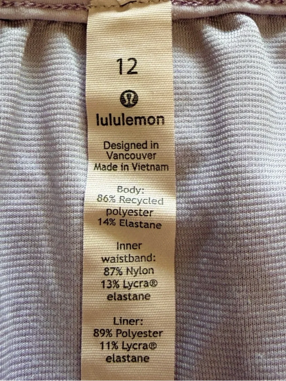 lululemon Tracker Shorts V 4” Sheer Violet SHVL Purple Athletic Running size 12 - Picture 9 of 12